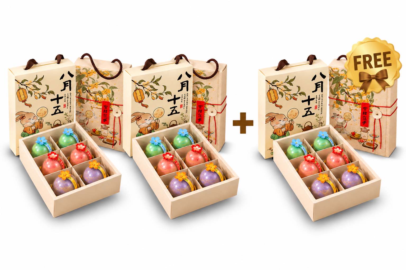 2+1 Combo - Thousand Layers Spiral Mini Mooncakes - Keep the Free Box